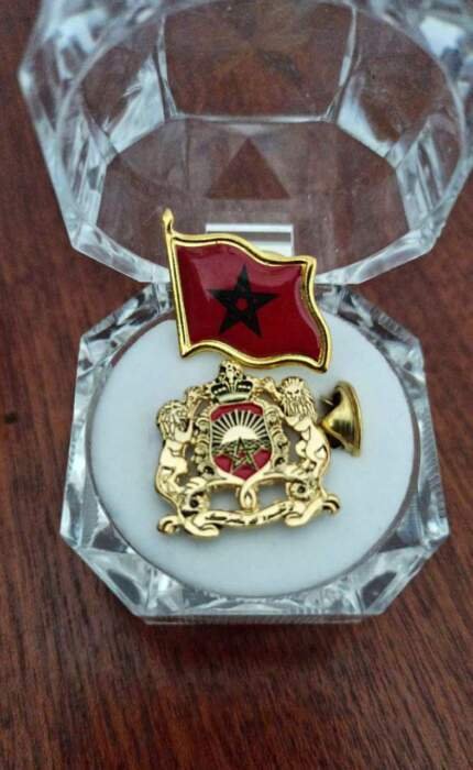 Badge Broche Drapeau Maroc 37 Mm - Pin's Fait Main, Cadeau Original Et Personnalisable